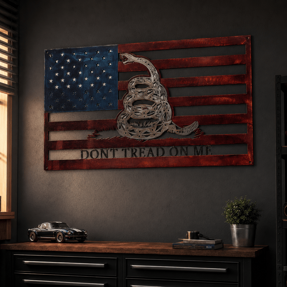 Rusty Rooster Fabrication & Design Physical product Don’t Tread on Me Gadsden Flag Metal Wall Art (A75)