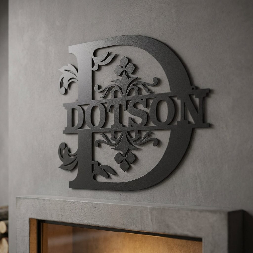 Rusty Rooster Fabrication & Design Physical product Elegant Monogram Family Name Wall Art (P21)