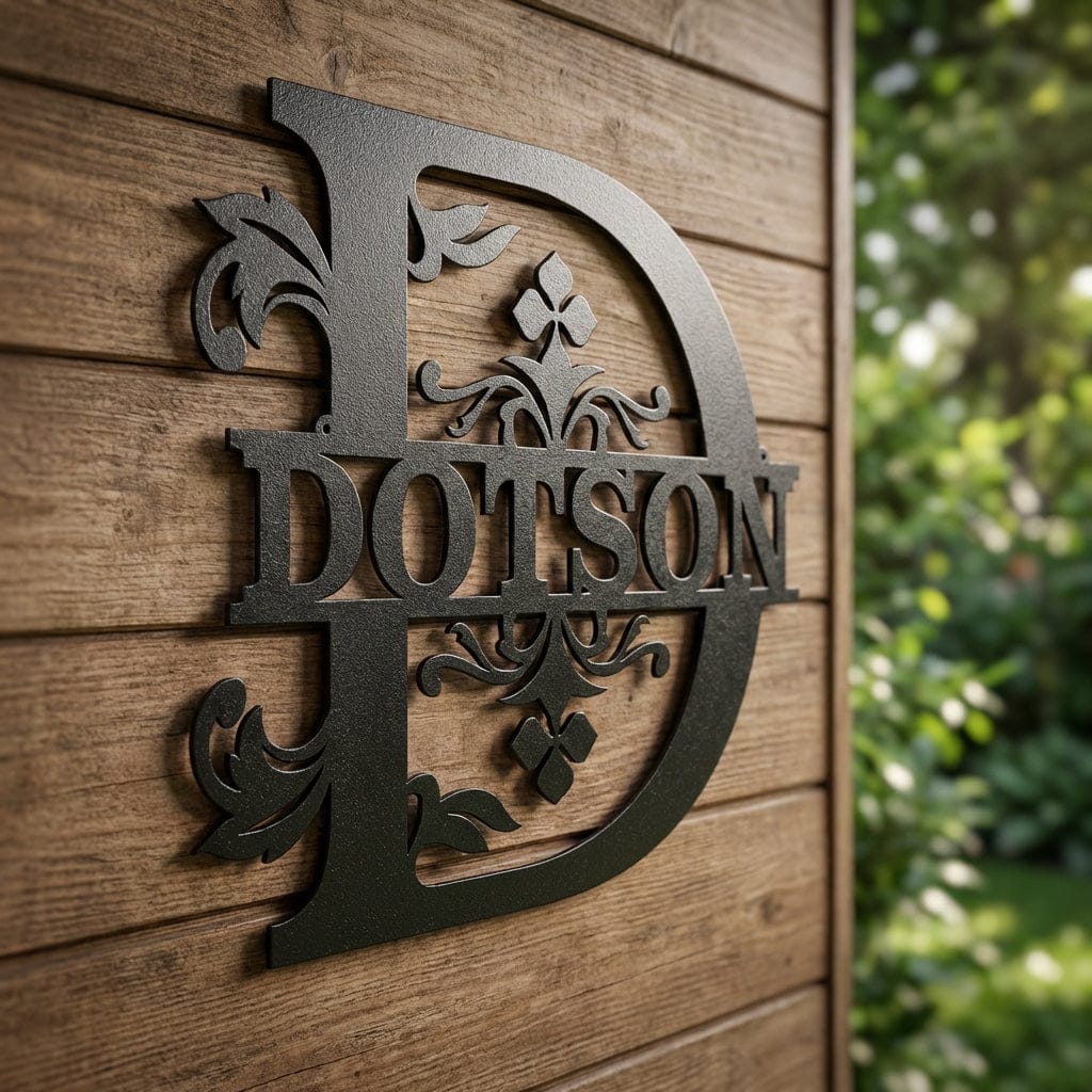 Rusty Rooster Fabrication & Design Physical product Elegant Monogram Family Name Wall Art (P21)