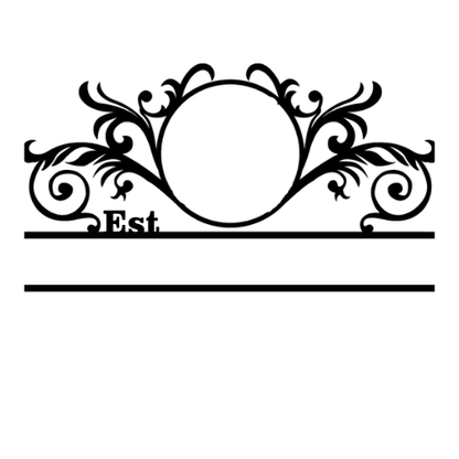 Rusty Rooster Fabrication & Design Physical product Elegant Monogram in a Circle with Established Date  D41