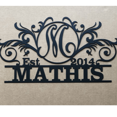 Rusty Rooster Fabrication & Design Physical product Elegant Monogram in a Circle with Established Date  D41