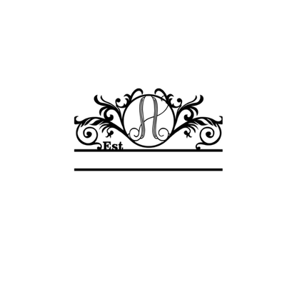 Rusty Rooster Fabrication & Design Physical product Elegant Monogram in a Circle with Established Date  D41