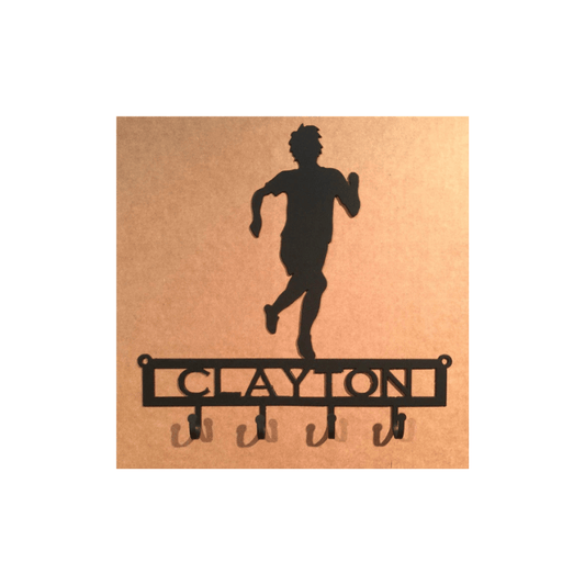 Rusty Rooster Fabrication & Design Physical product "Empowered Strides: Female Runner Key Holder - Organize Your Keys with Athletic Elegance!" (H18)