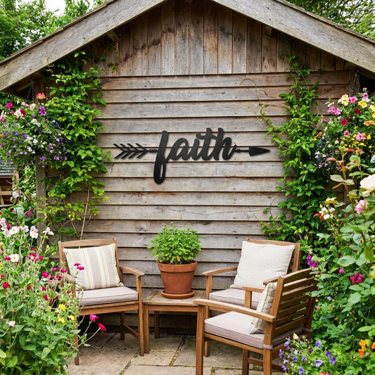 Rusty Rooster Fabrication & Design Physical product Faith Lives Here! Metal Wall Art (B56)