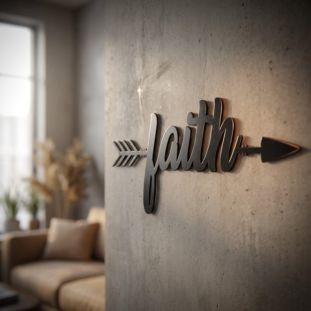 Rusty Rooster Fabrication & Design Physical product Faith Lives Here! Metal Wall Art (B56)