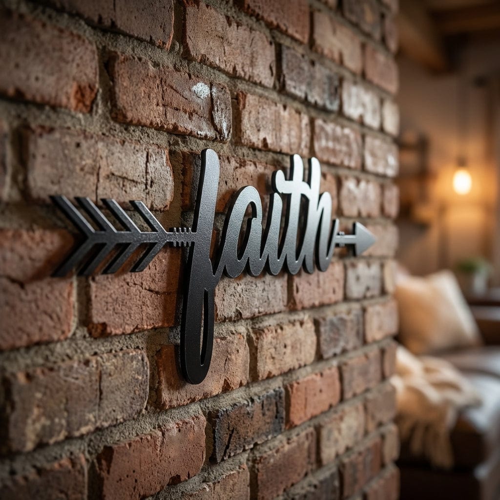 Rusty Rooster Fabrication & Design Physical product Faith Lives Here! Metal Wall Art (B56)