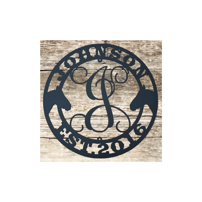 Rusty Rooster Fabrication & Design Physical product Family Pride Horse Monogram Sign (P23)