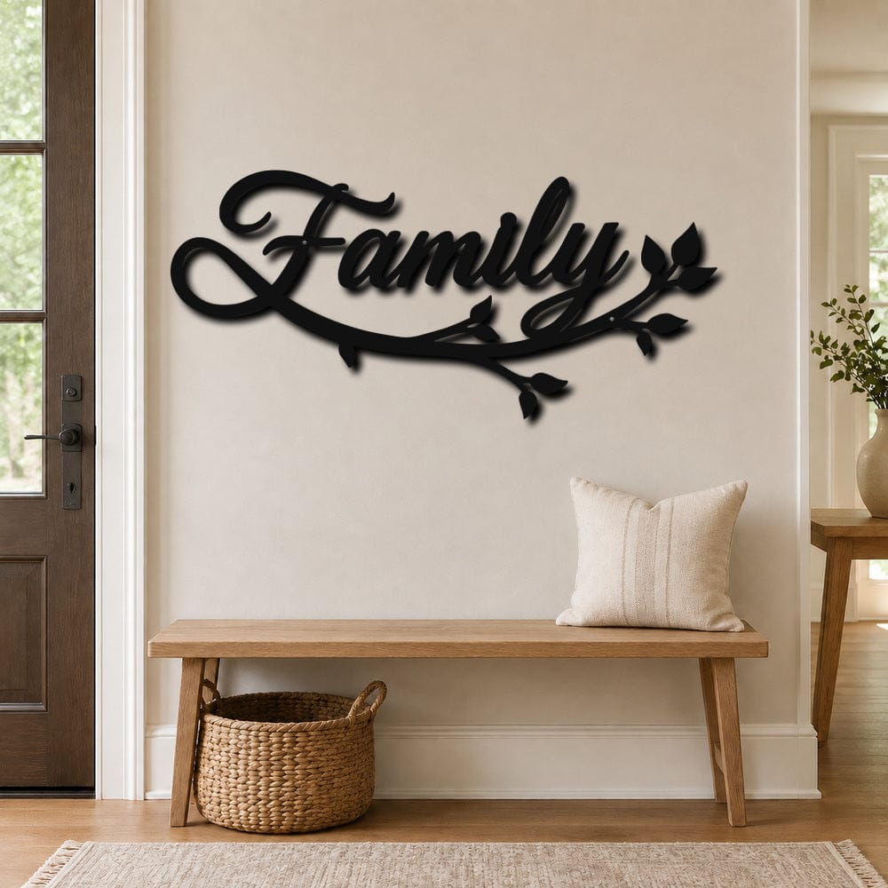 Rusty Rooster Fabrication & Design Physical product Family Tree Branch Metal Wall Art – Rustic Family Décor (B79)