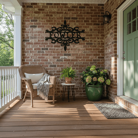 Rusty Rooster Fabrication & Design Physical product Fancy Scroll Work Address or Name Sign (T6)