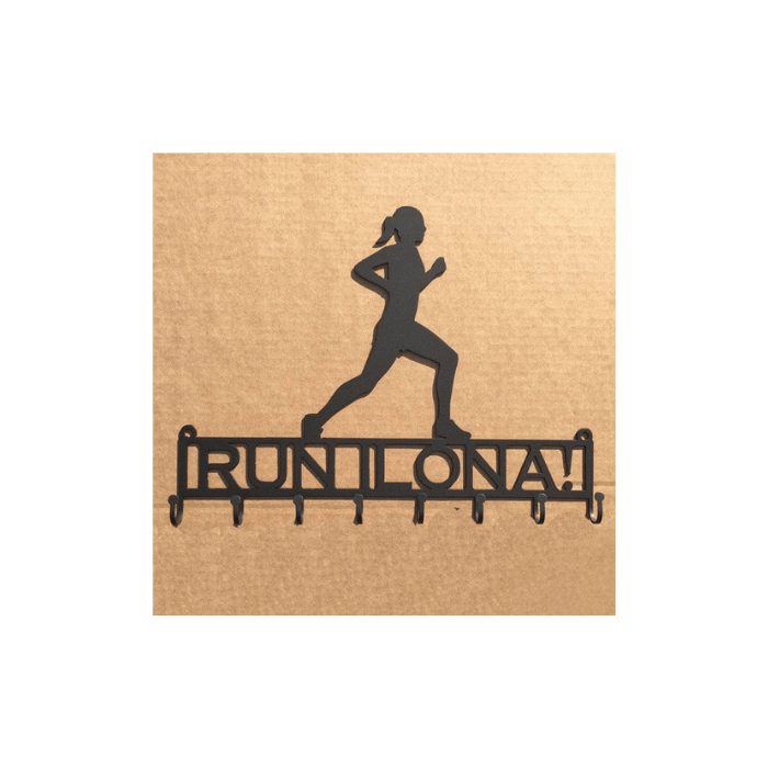 Rusty Rooster Fabrication & Design Physical product Female Runner Medal Rack Custom Text (O23)