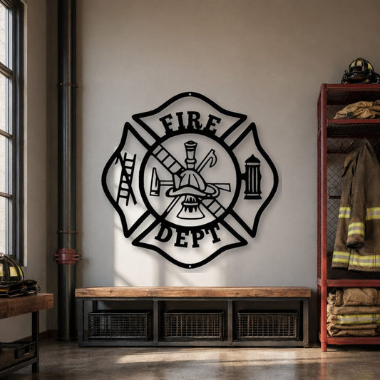 Rusty Rooster Fabrication & Design Physical product Firefighter Maltese Cross Metal Wall Art (F59)