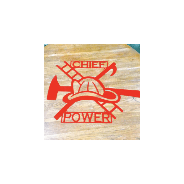 Rusty Rooster Fabrication & Design Physical product Fireman Helmet Sign with Custom Text Field (L20)