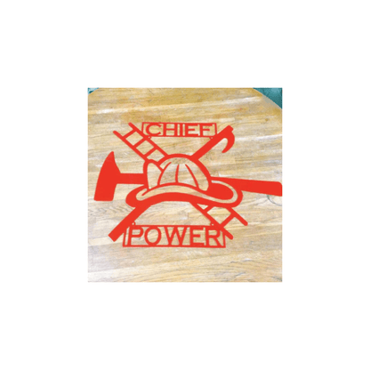 Rusty Rooster Fabrication & Design Physical product Fireman Helmet Sign with Custom Text Field (L20)