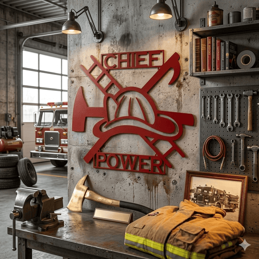 Fireman Helmet Sign with Custom Text Field