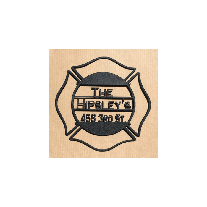 Rusty Rooster Fabrication & Design Physical product Fireman Sign with Custom Text Field    (L19)