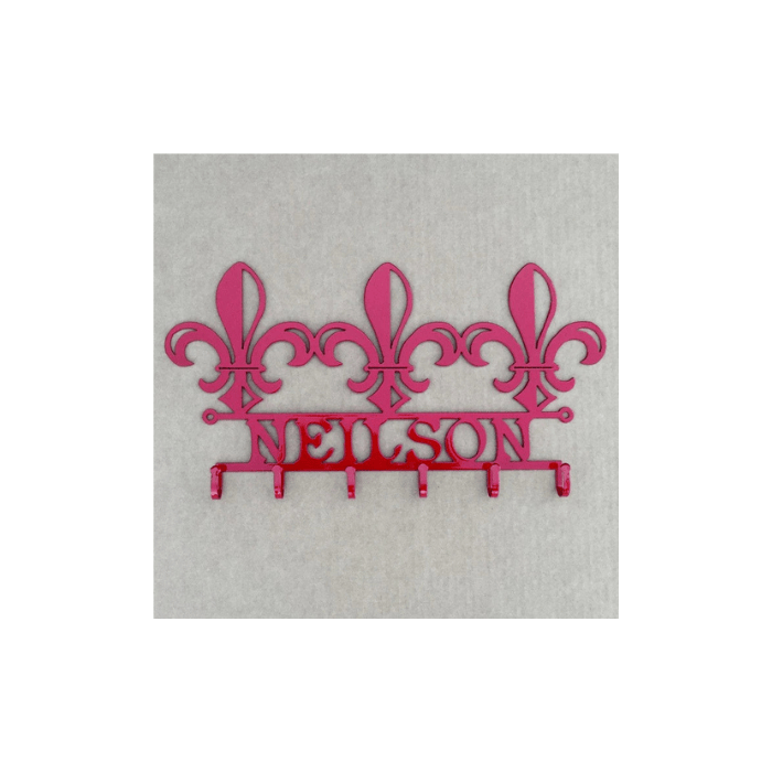 Rusty Rooster Fabrication & Design Physical product Fleur De Lis  Key Holder with Custom Text Field (Y14)