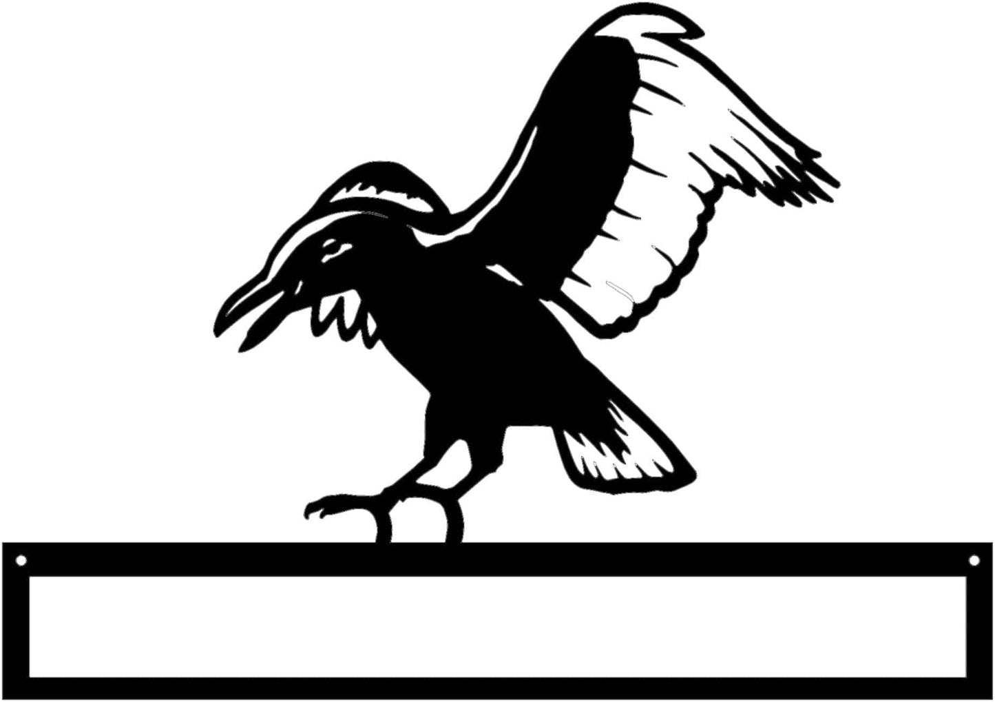 Rusty Rooster Fabrication & Design Physical product Flying Crow Metal Wall Art with Custom Text (Y13)