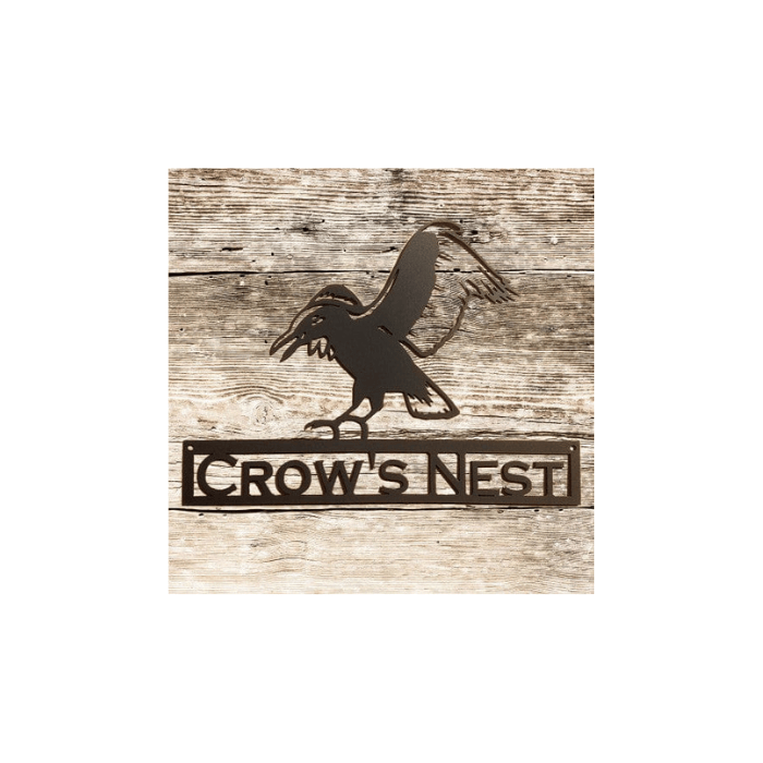 Rusty Rooster Fabrication & Design Physical product Flying Crow Metal Wall Art with Custom Text (Y13)