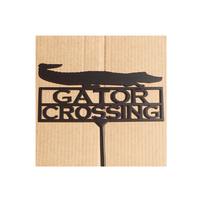 Rusty Rooster Fabrication & Design Physical product Gator Crossing Garden Stake (A10)