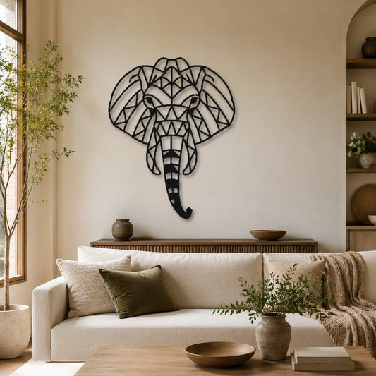 Rusty Rooster Fabrication & Design Physical product Geometric Elephant Metal Wall Art (G42)
