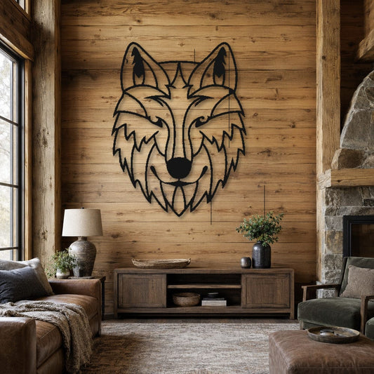 Rusty Rooster Fabrication & Design Physical product Geometric Wolf Metal Wall Art (G43)