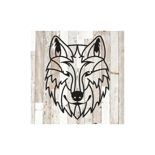 Rusty Rooster Fabrication & Design Physical product Geometric Wolf Wall Art (G43)