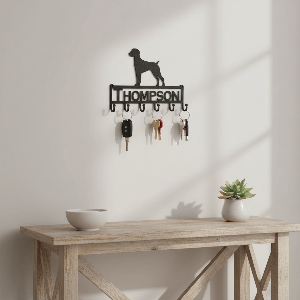 Rusty Rooster Fabrication & Design Physical product German shorthair Key Holder with Personalized Text Field (I29)