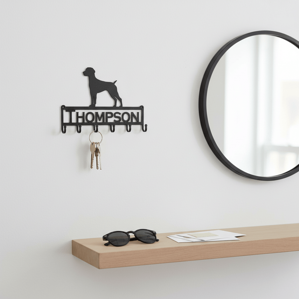 Rusty Rooster Fabrication & Design Physical product German shorthair Key Holder with Personalized Text Field (I29)