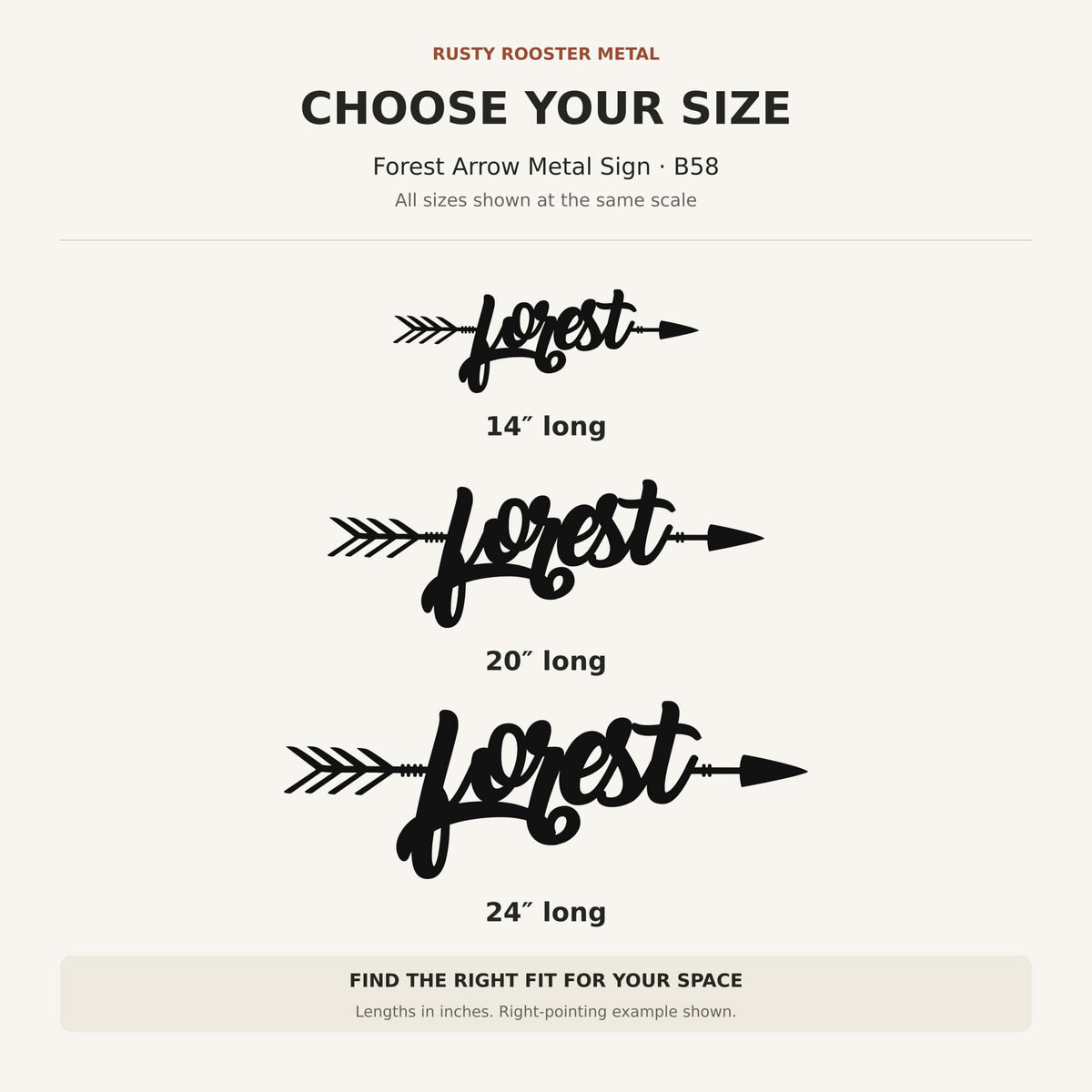 Rusty Rooster Fabrication & Design Physical product Get Lost in the Forest Metal Arrow Sign (B58)