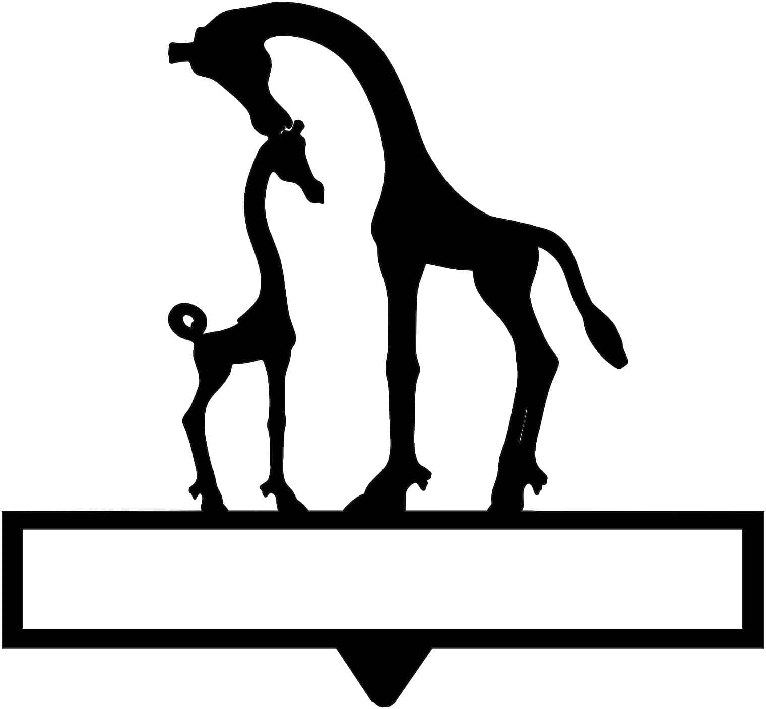 Rusty Rooster Fabrication & Design Physical product Giraffe Garden Stake with Custom Text Box (X10)