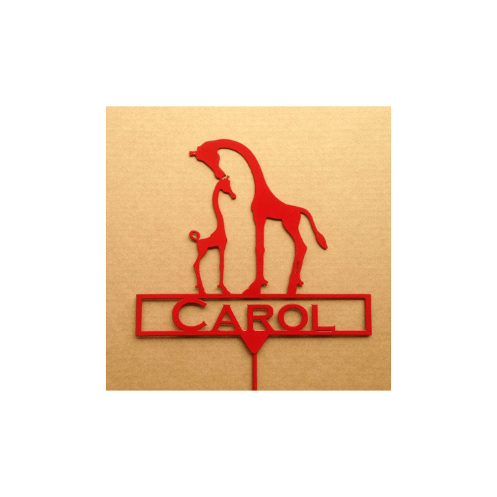 Rusty Rooster Fabrication & Design Physical product Giraffe Garden Stake with Custom Text Box (X10)