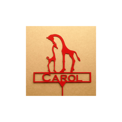 Rusty Rooster Fabrication & Design Physical product Giraffe Garden Stake with Custom Text Box (X10)