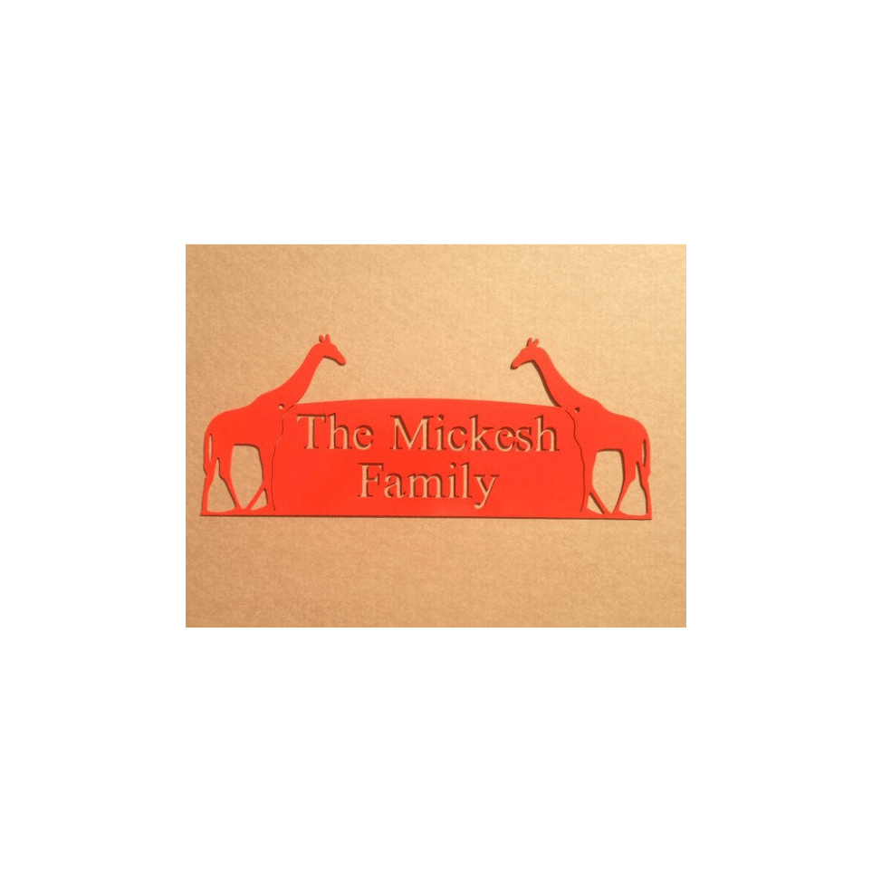 Rusty Rooster Fabrication & Design Physical product Giraffes CustomText /Address Plaque (V11)