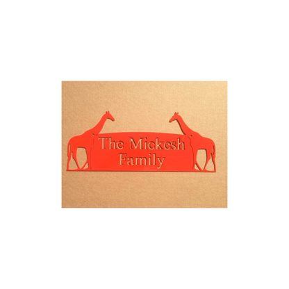 Rusty Rooster Fabrication & Design Physical product Giraffes CustomText /Address Plaque (V11)