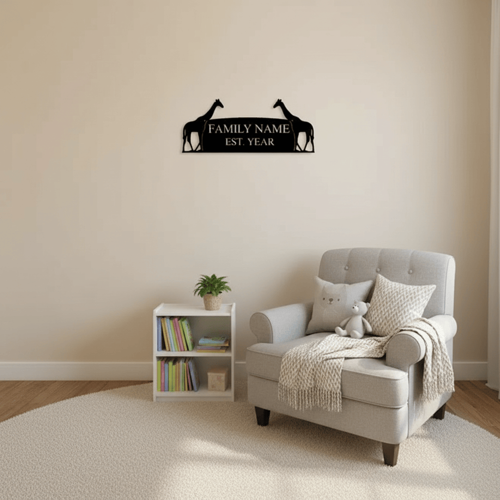 Rusty Rooster Fabrication & Design Physical product Giraffes CustomText /Address Plaque (V11)