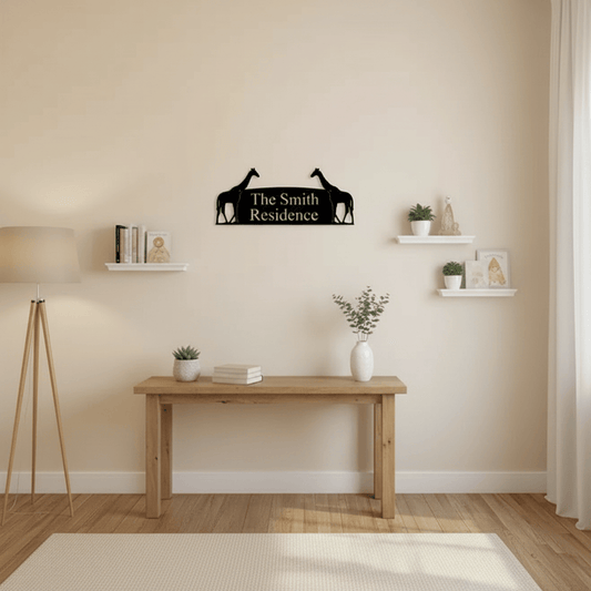 Rusty Rooster Fabrication & Design Physical product Giraffes CustomText /Address Plaque (V11)