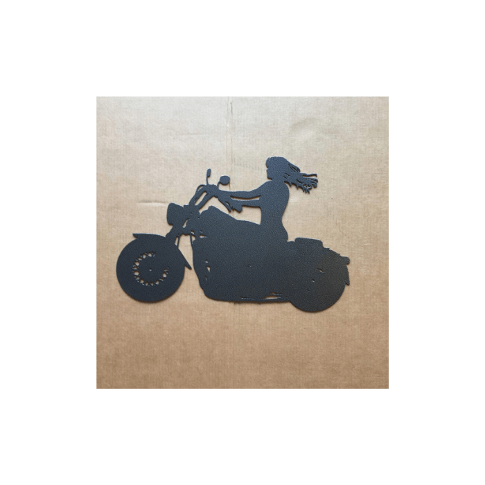 Rusty Rooster Fabrication & Design Physical product Girl Riding Motorcycle Metal Wall Art (R3)