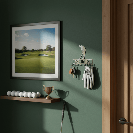 Rusty Rooster Fabrication & Design Physical product Golfer Key Holder with Personalized Text Field (O28)