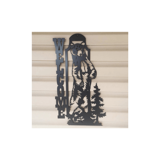 Rusty Rooster Fabrication & Design Physical product Grizzly Bear Welcome Sign (C40)