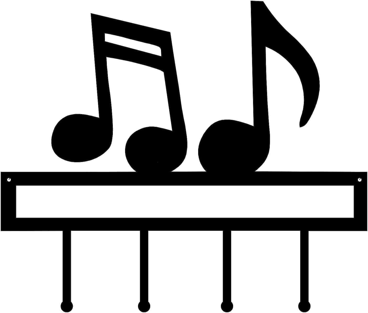 Rusty Rooster Fabrication & Design Physical product "Harmony in Organization: Music Notes Key Holder with Custom Text - Personalize Your Melodic Organization!" (Y26)
