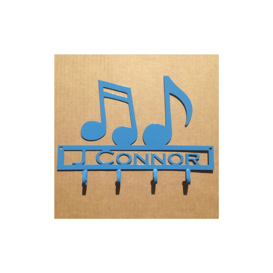 Rusty Rooster Fabrication & Design Physical product "Harmony in Organization: Music Notes Key Holder with Custom Text - Personalize Your Melodic Organization!" (Y26)