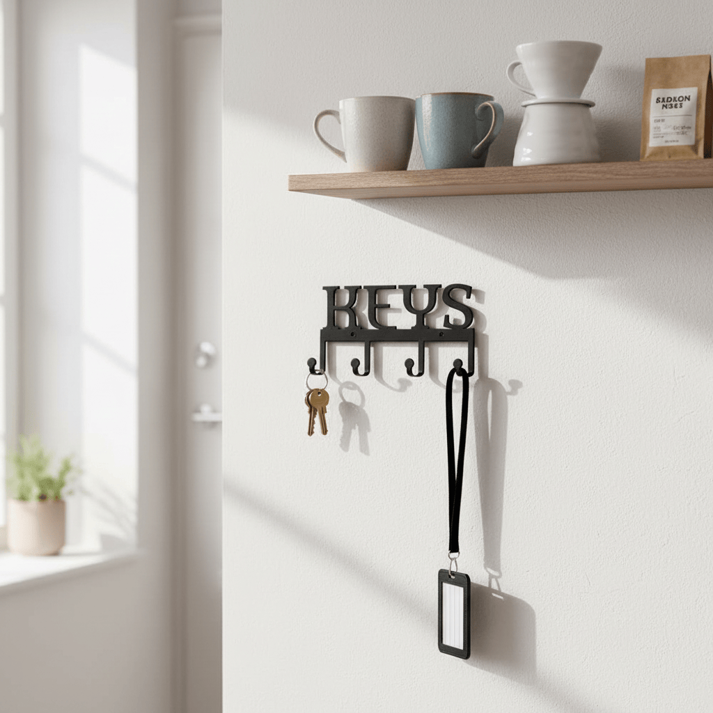 Rusty Rooster Fabrication & Design Physical product "Industrial Elegance: Metal Key Holder - Stylish Organization for Your Keys!"(Y5)
