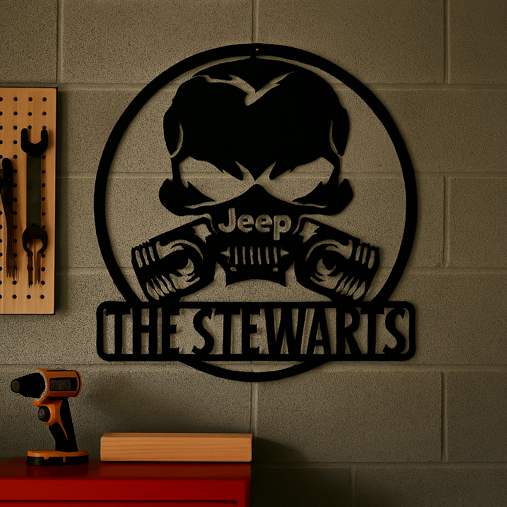 Rusty Rooster Fabrication & Design Physical product Jeep with Gas Mask Metal Wall Art - Industrial Adventure (C75)