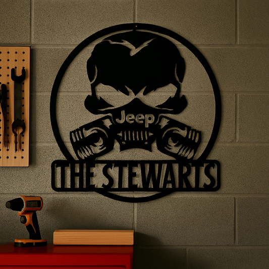 Rusty Rooster Fabrication & Design Physical product Jeep with Gas Mask Metal Wall Art - Industrial Adventure (C75)