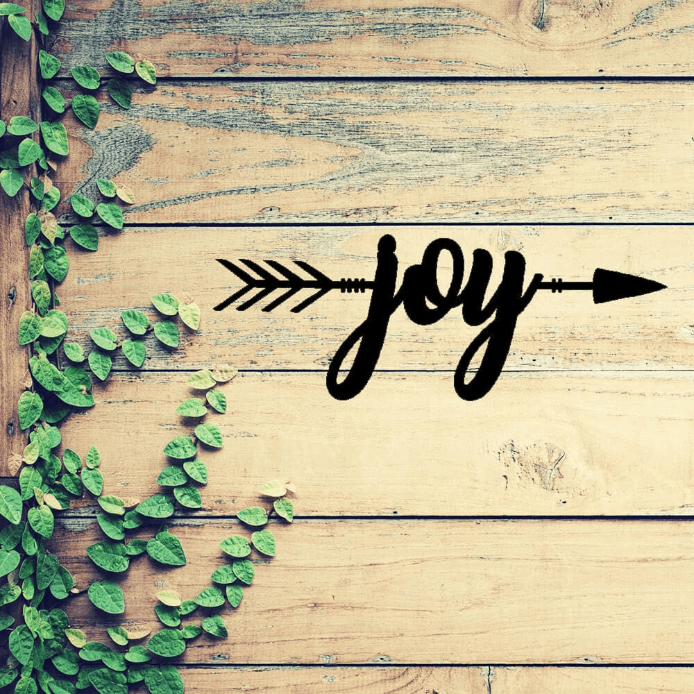 Rusty Rooster Fabrication & Design Physical product Joy Arrow Metal Wall Art – Inspirational Directional Sign (C30)