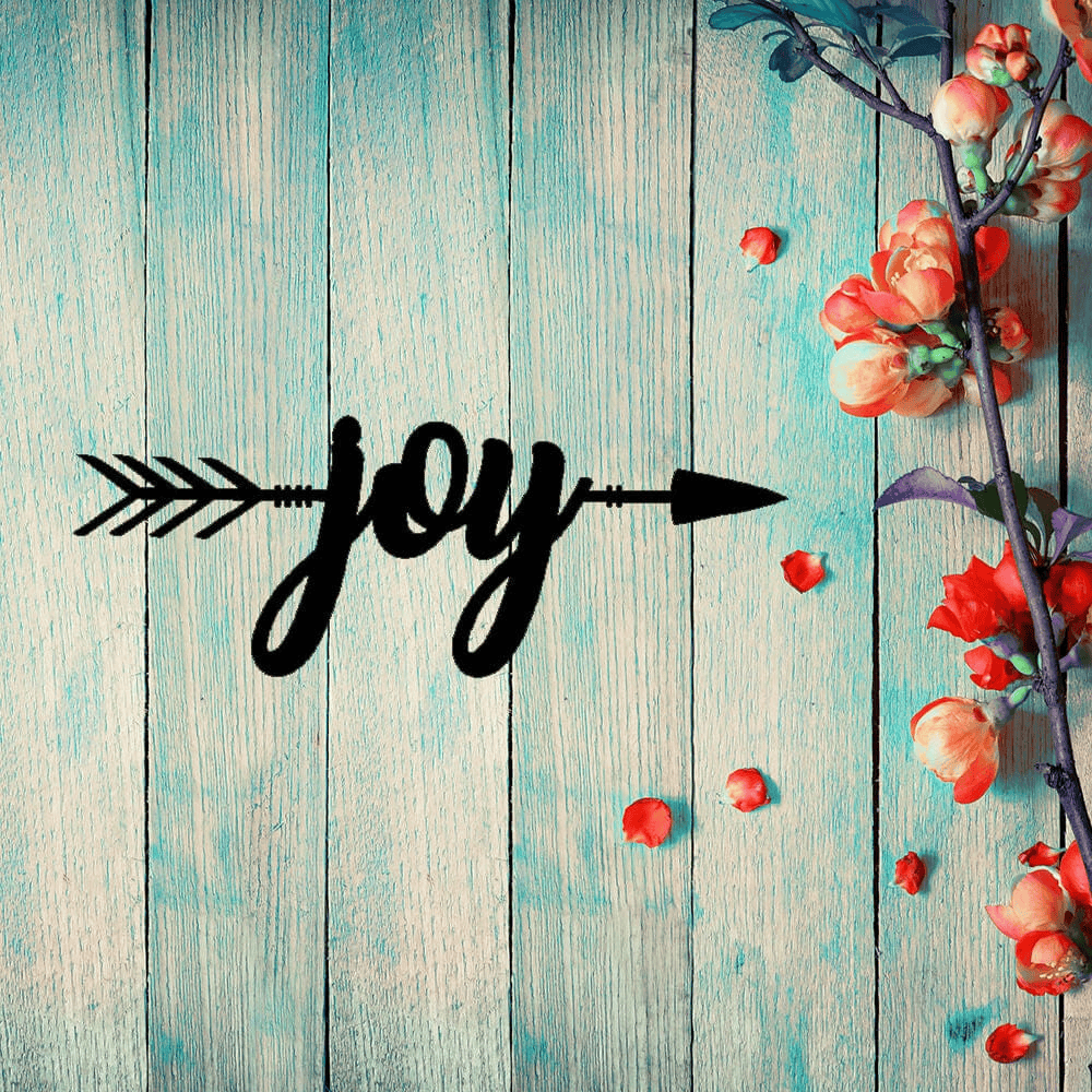 Rusty Rooster Fabrication & Design Physical product Joy Arrow Metal Wall Art – Inspirational Directional Sign (C30)