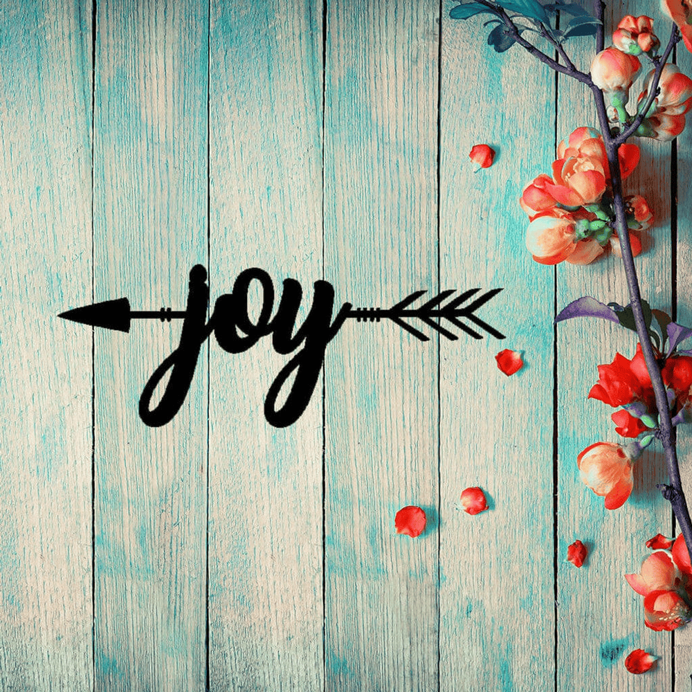 Rusty Rooster Fabrication & Design Physical product Joy Arrow Metal Wall Art – Inspirational Directional Sign (C30)