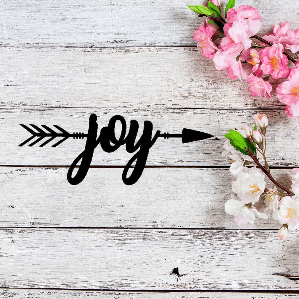 Rusty Rooster Fabrication & Design Physical product Joy Arrow Metal Wall Art – Inspirational Directional Sign (C30)