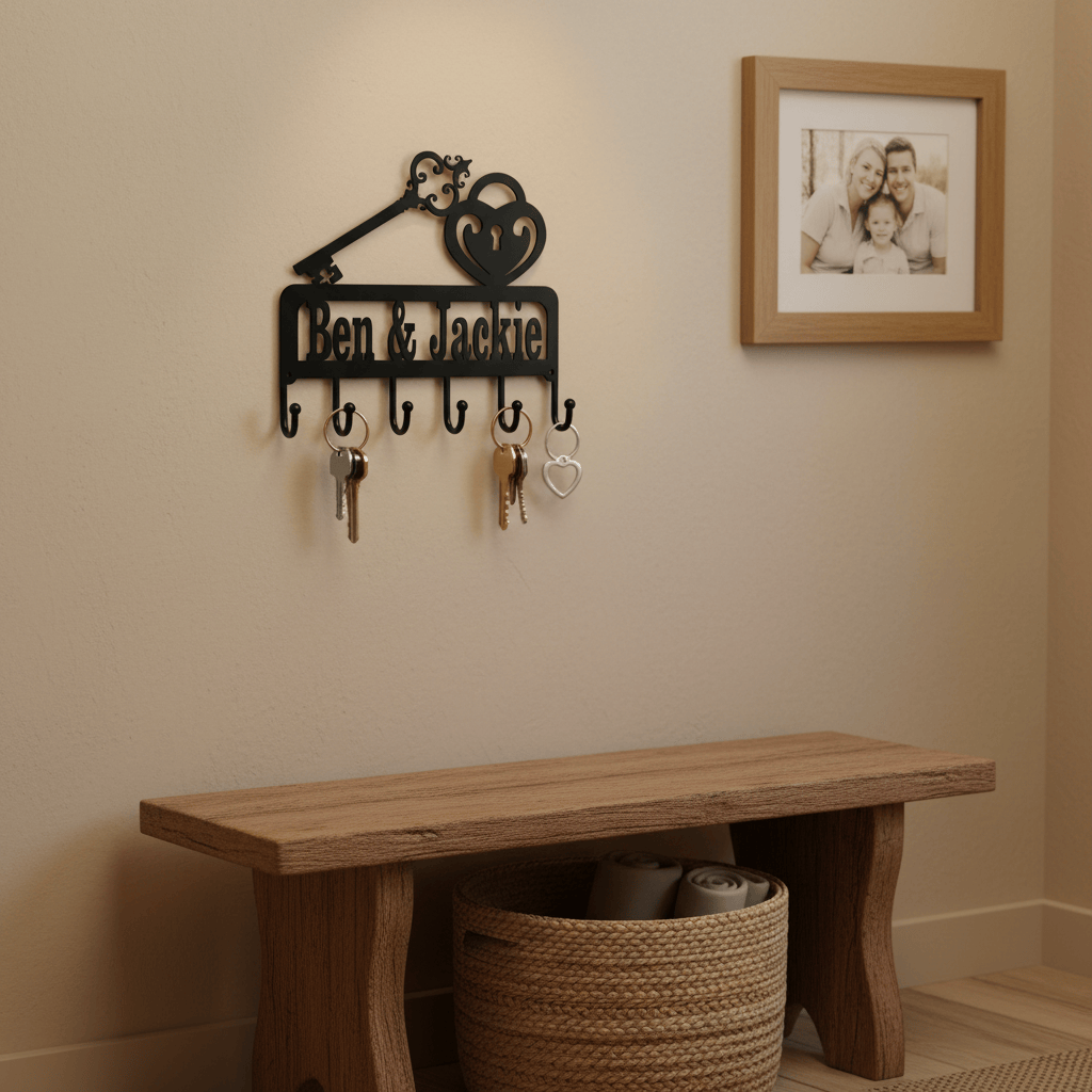 Rusty Rooster Fabrication & Design Physical product Key Holder, Key Hooks, Key Organization, Key Sign, Hooks, never lose your keys, Key Organizer, Key Ring Signs (C58)