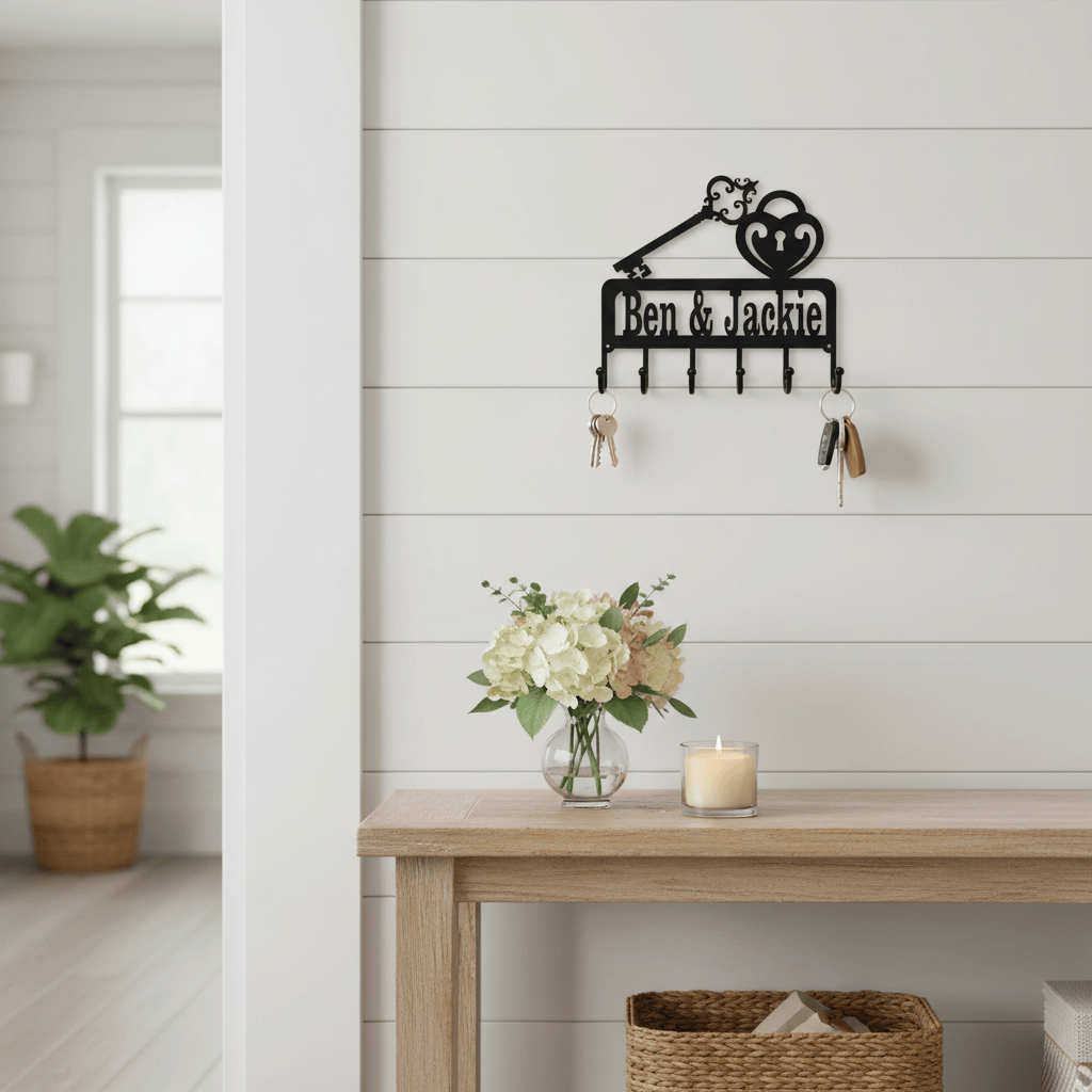 Rusty Rooster Fabrication & Design Physical product Key Holder, Key Hooks, Key Organization, Key Sign, Hooks, never lose your keys, Key Organizer, Key Ring Signs (C58)